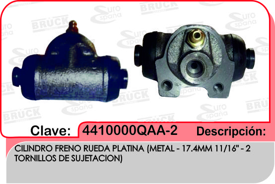 CILINDRO RUEDA NS PLATINA 2 TORNILLO