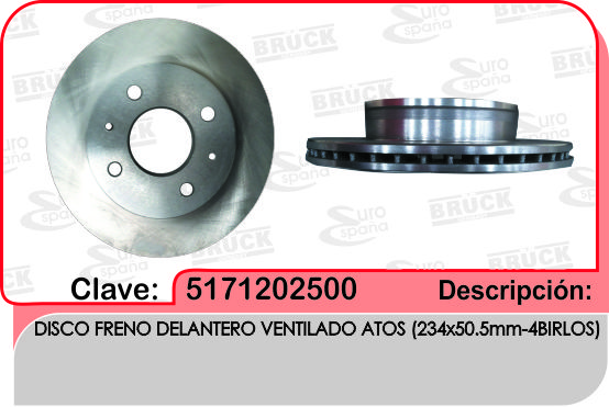 DISCO DELANTERO DG ATOS VENTILADO FR05044