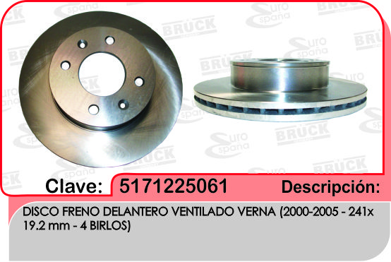 DISCO DELANTERO DG VERNA 00-05