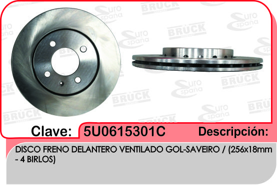 DISCO DELANTERO VW GOL A-6165