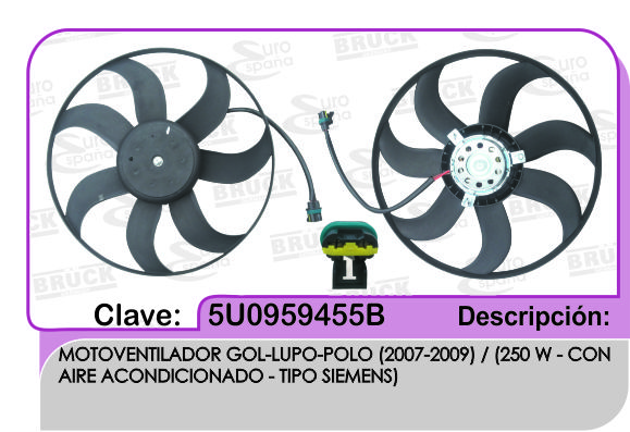 MOTOVENTILADOR VW GOL LUPO C/ CLIMA
