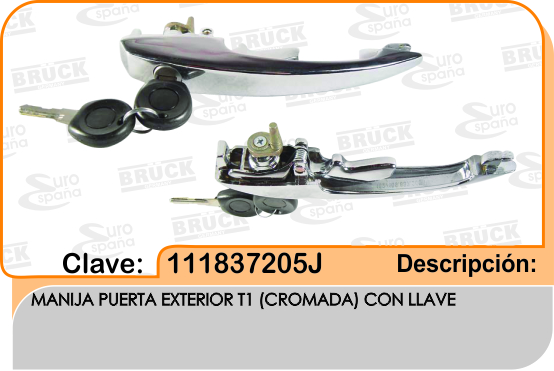MANIJA EXTERIOR VW SEDAN 77-03 CROMADA C/LLAVES DER/IZQ