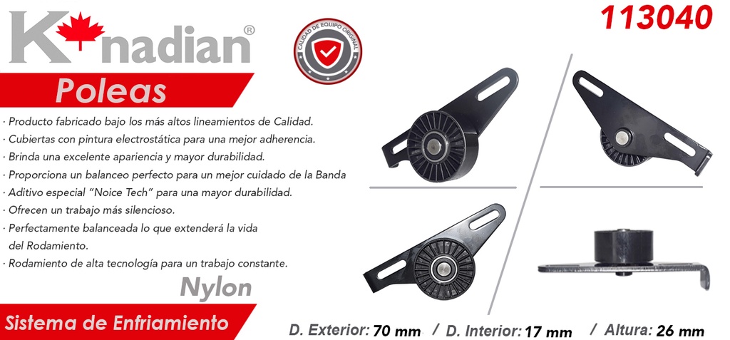 POLEA TENSORA ALTERNADOR NS PLATINA C/BASE