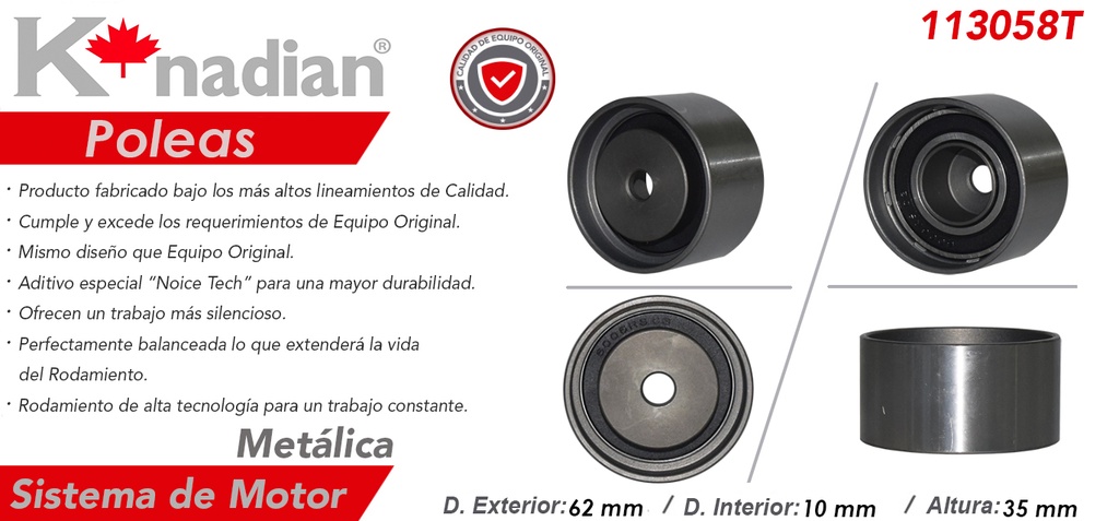POLEA TENSORA DISTRIBUCION DG NEON LOCA