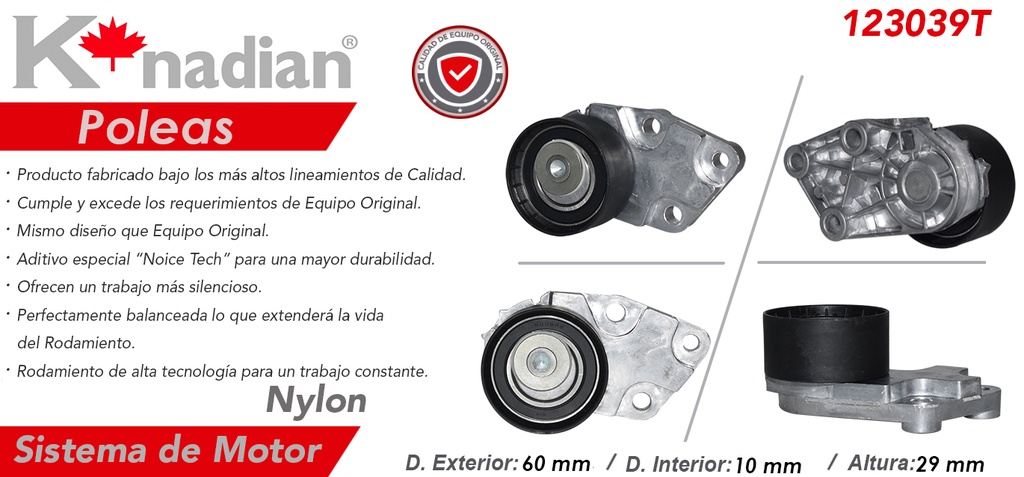 POLEA TENSORA DISTRIBUCION CV AVEO   96350550-BRUCK