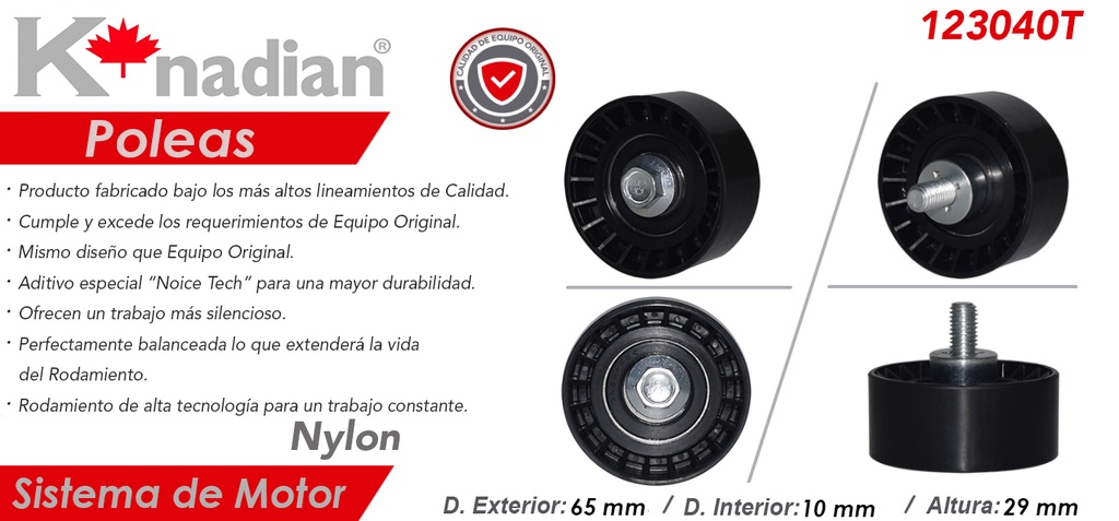 POLEA TENSORA DISTRIBUCION CV AVEO C/TORNILLO 96350526-BRUCK