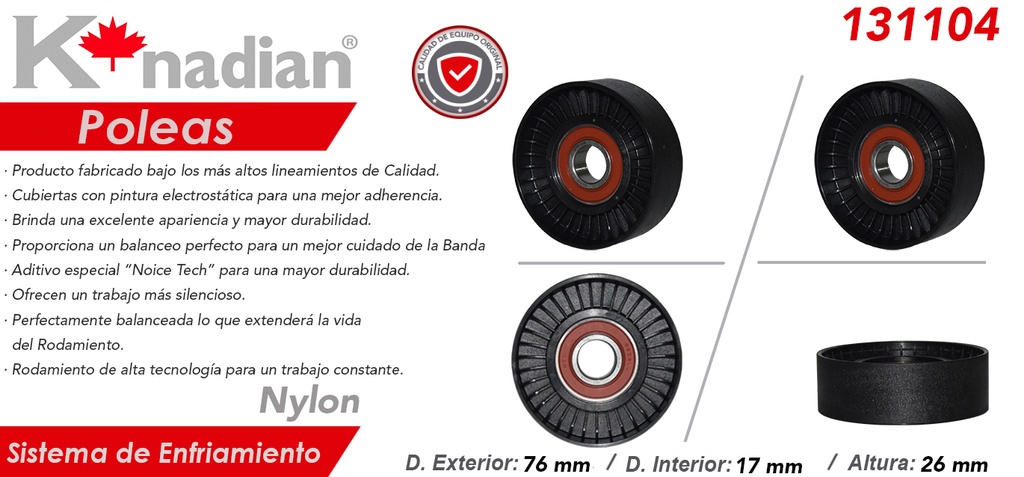 POLEA ALTERNADOR CV AVEO ASTRA 2.0 = 07K-903-315-POLE