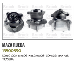 MAZA TRASERO CV SONIC TRAX C/ABS 4 BIRLOS 512515-TMK