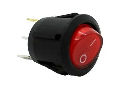 SWITCH 1 PASO RECTANGULAR ROJO CON LUZ 12-110V  PIEZ