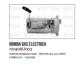 BOMBA GASOLINA NS SENTRA 94-06 1.8 1 SALIDA COMPLETA