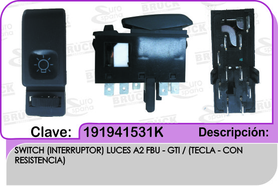 SWITCH LUCES VW SEDAN TECLA