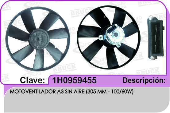 MOTOVENTILADOR VW JETTA A3 S/AIRE ACONDICIONADO