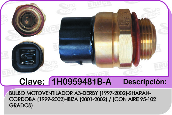 BULBO MOTOVENTILADOR VW JETTA GOLF A3 DERBY 97-02