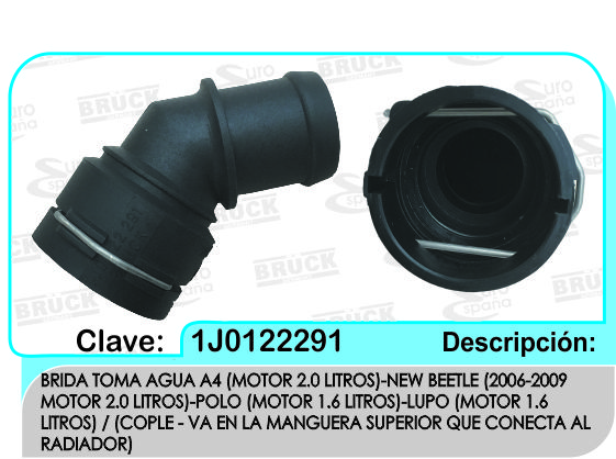 TOMA AGUA VW NEW BEETLE A4 99 2.5 COPLE CON SEGURO