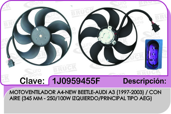 MOTOVENTILADOR VW JETTA A4 NEW BEETLE PRINCIPAL 2.0