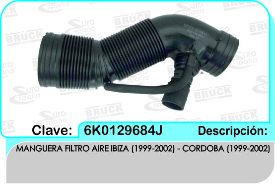 MANGUERA FILTRO AIRE VW DERBY CORDOBA IBIZA