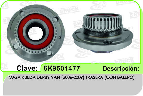 MAZA TRASERO VW DERVY VAN 06-09