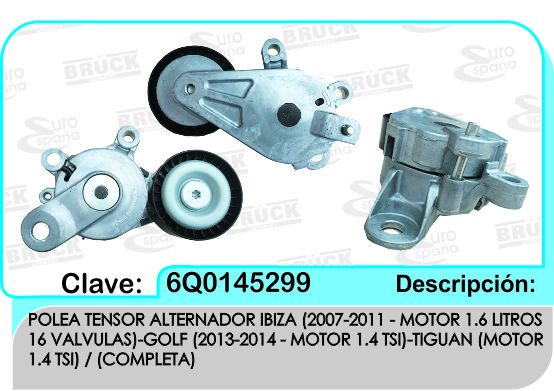 POLEA TENSORA ALTERNADOR VW IBIZA COMPLETA