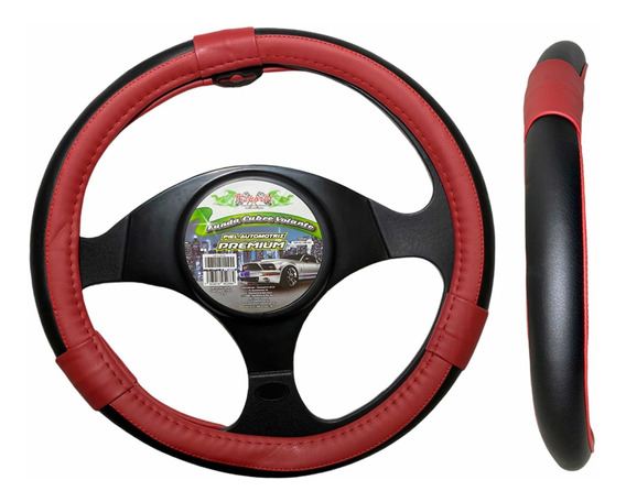 CUBRE VOLANTE DEPORTIVO AMARRAR NEGRO/ROJO