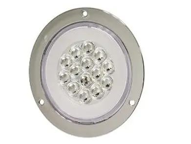 PLAFON GEL REDONDO 4" BLANCO 4 FUNCIONES ARO  GEL ALTA Y BAJA CENTRO FIJO Y ESTROBO 12-24V PIEZ