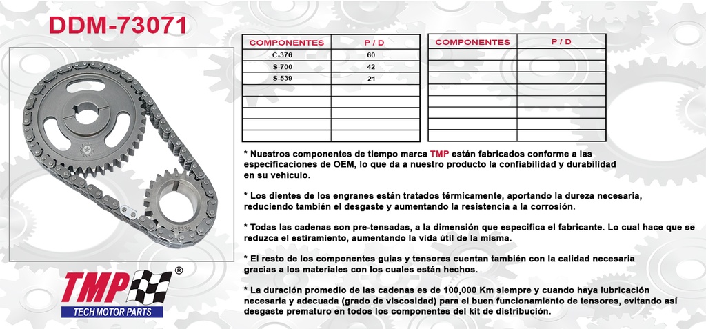 KIT DISTRIBUCION FD F-150 97-07 6 CIL 4.2 WINSTAR 3.8 76071-CIC