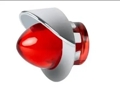 PLAFON DE PICO GEL CON VICERA CROMADA ROJO 2  FUNCIONES FIJO Y ESTROBO 12-24V PA