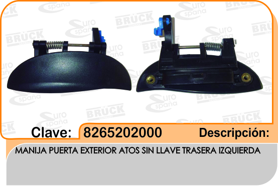 MANIJA EXTERIOR DG ATOS TRASERA 00-11 NEGRA  IZQ