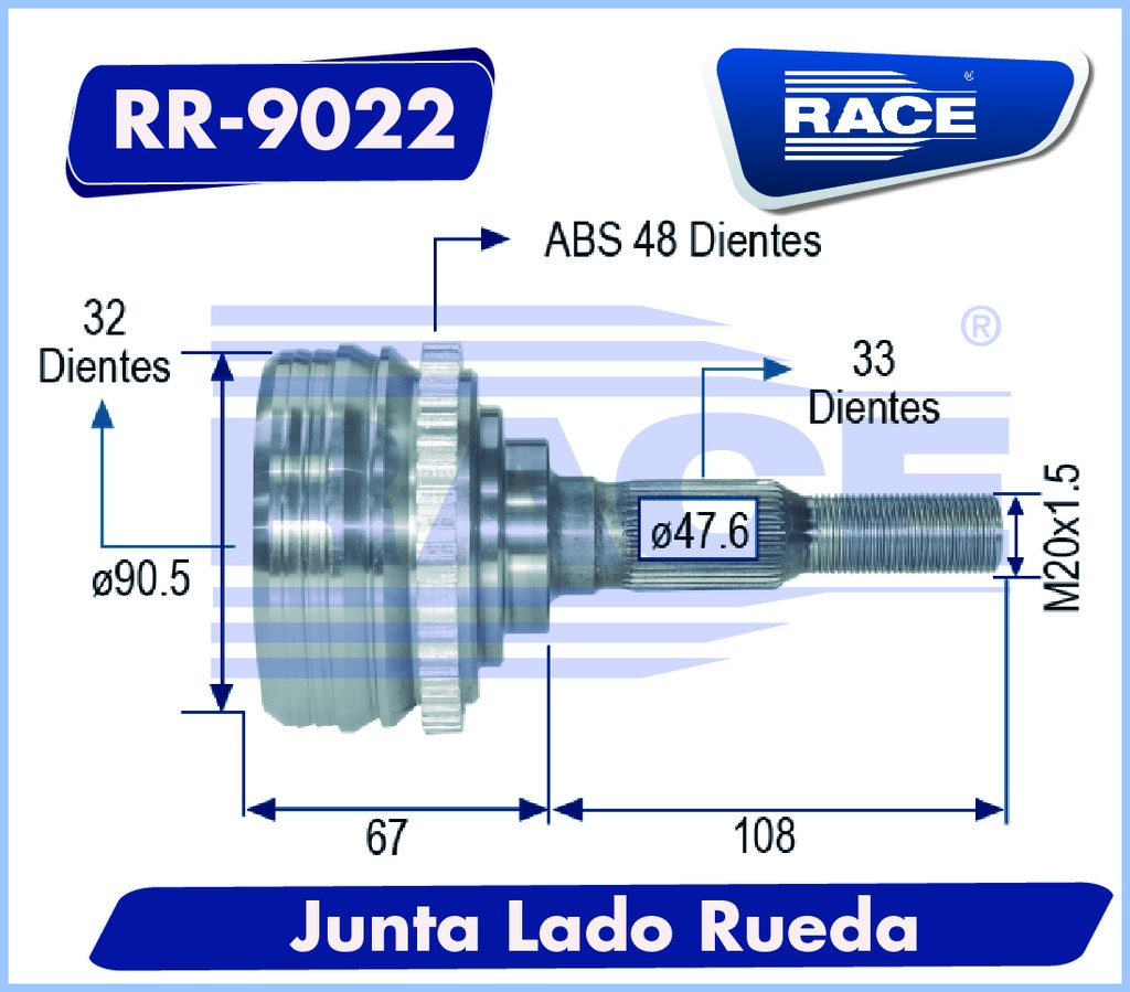ESPIGA LADO RUEDA CV CAVALIER CV-442-SYD CAVALIER II 17-