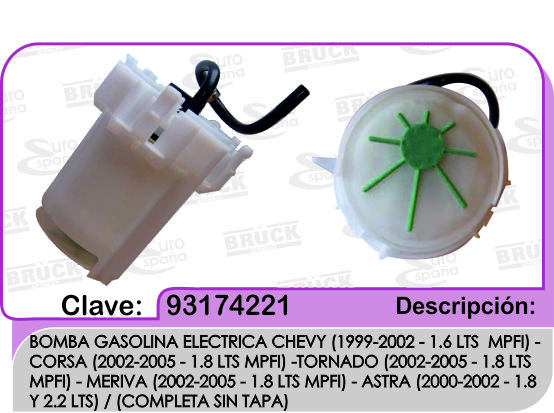 BOMBA GASOLINA CV CHEVY COMPLETA