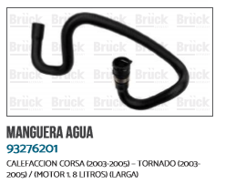 MANGUERA CALEFACCION CV CORSA TORNADO 93383570