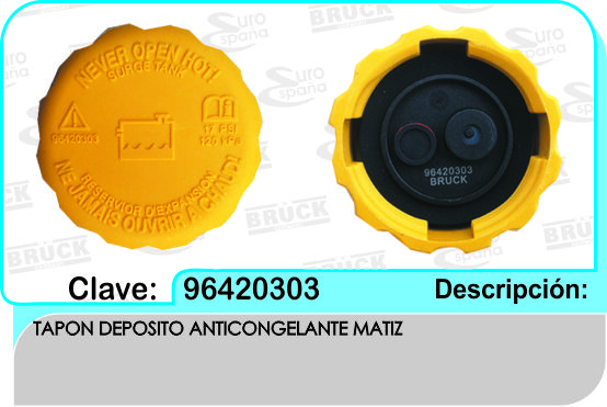 TAPON DEPOSITO ANTICONGELANTE CV AVEO MATIZ SPARK OPTRA