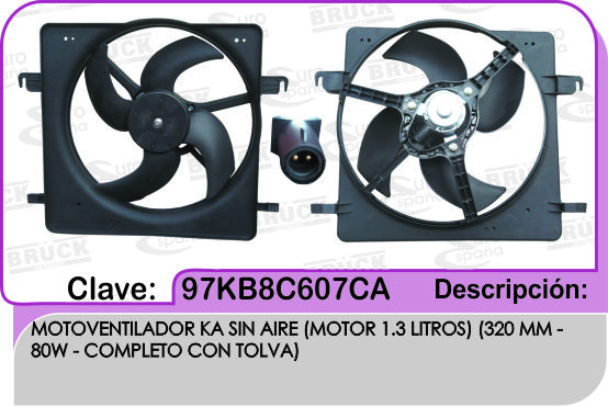 MOTOVENTILADOR FD FIESTA KA 1.3