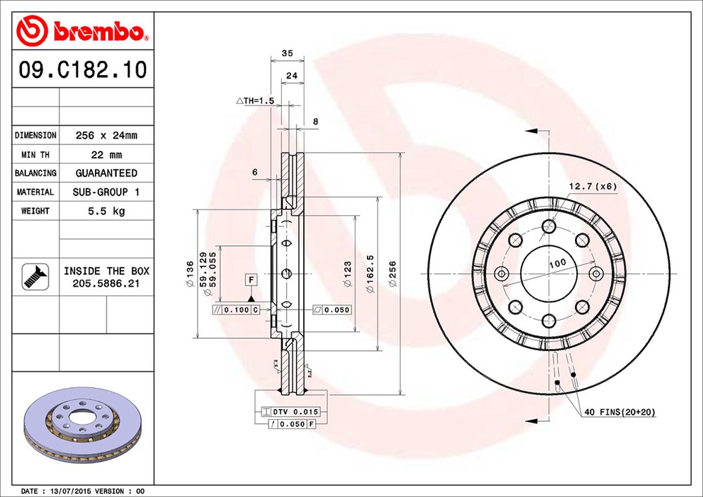 DISCO DELANTERO CV AVEO 08-