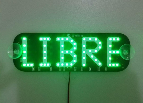 LETRERO PARA TAXI LED LIBRE VERDE