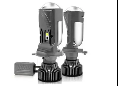 FOCO H4 LED BLANCO CON LUPA 12-24V JUEGO 