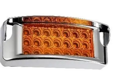 PLAFON 21 LED AMBAR CON VICERA CROMADA 2  FUNCIONES  FIJA Y ESTROBO 12-24V PIEZ