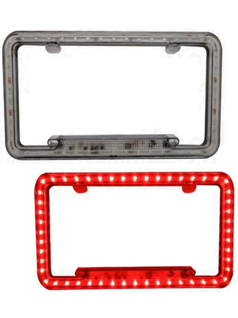 PORTA PLACA LEDS ROJA