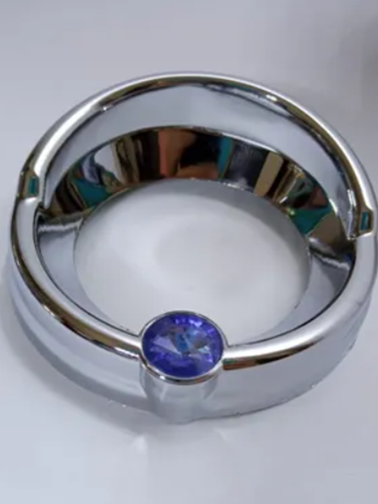 BISEL CROMADO DIAMANTE AZUL