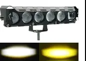 FARO LED 6 LUPA BLANCO-AMBAR 54W 5400  LUMEN CON ESTROBO 12-80V PIEZA