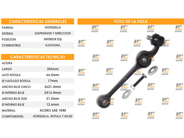 HORQUILLA FD TOPAZ IZQ