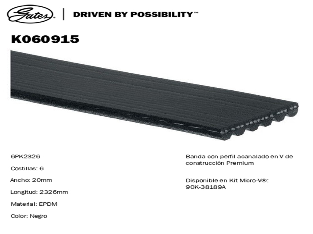 BANDA DENTADA AIRE ACONDICIONADO PONTIAC GRAND PRIX 1999-200