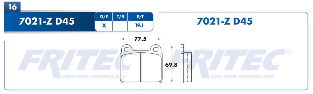 BALATA DELANTERO VW COMBI 4L 1.8 1973-2002