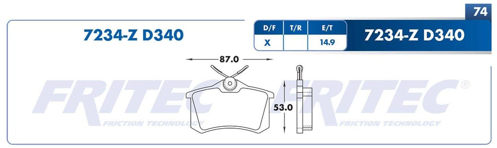 BALATA TRASERO VW GOLF A2 4L 1.8 1987-1992