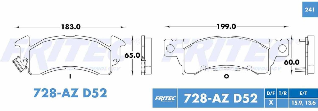 BALATA DELANTERO CV C30 8V 5.7 1987-1990 FRITEC
