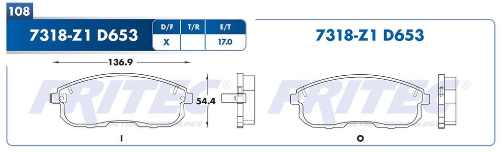 BALATA DELANTERO NS SENTRA 00-06
