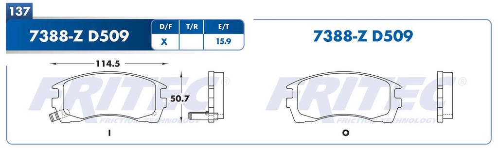 BALATA DELANTERO NS TSURU III GSR 2000 4L 2.0 1993-1996