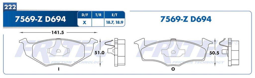 BALATA DELANTERO VW GOLF A3 4L 1.8 1996-1998