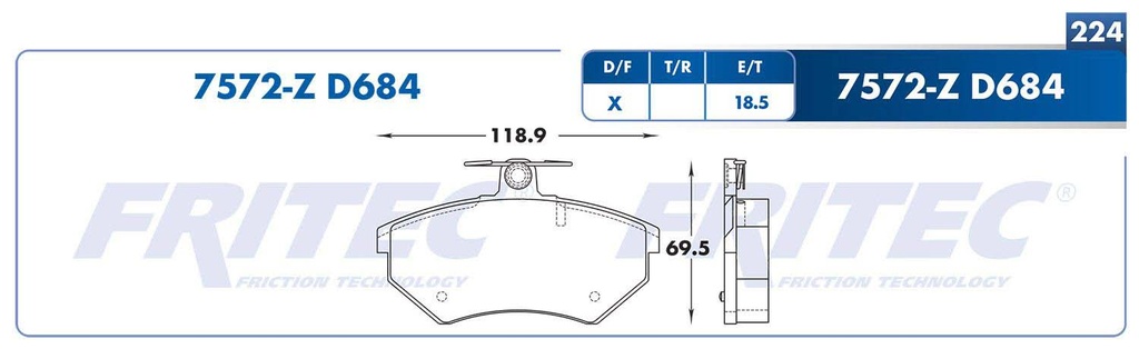 BALATA DELANTERO VW GOLF A3 4L 1.8 1993-1998