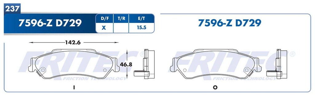BALATA TRASERO CV BLAZER 97-04