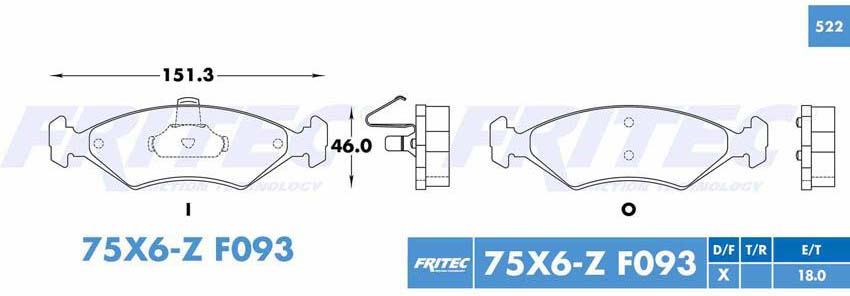 BALATA DELANTERO FD FIESTA IKON K COURIER 4L 1.6 03-06
